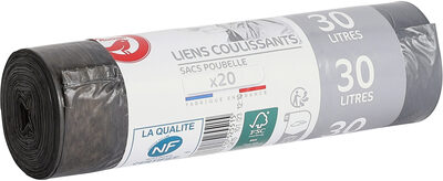 Auchan sacs poubelles liens coulissants 30l 20pcs - Product - fr