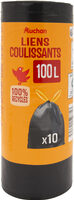Auchan sacs poubelles liens coulissants 100l 10pcs - Product - fr