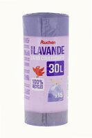 Auchan sacs poubelles liens coulissants parfum lavande 30l 15pcs - Produit - fr
