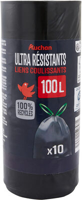 Sacs poubelle ultra-résistants liens coulissants 100 litres - Product