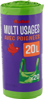 Auchan sacs multifonctions a poignee 20l 20pcs - Produit - fr