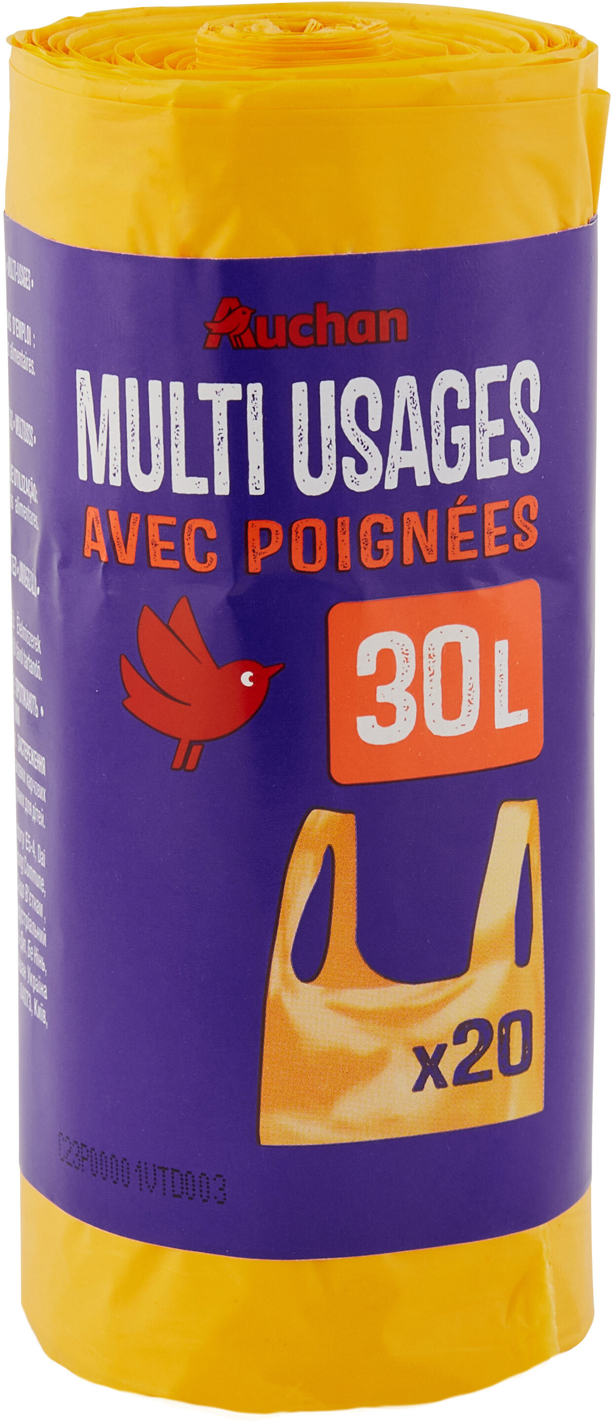 Auchan sacs multifonctions a poignee 30l 20pcs - Produit - fr