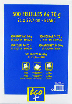 Feuilles Blanches Eco+, A4 70g x500 - 1