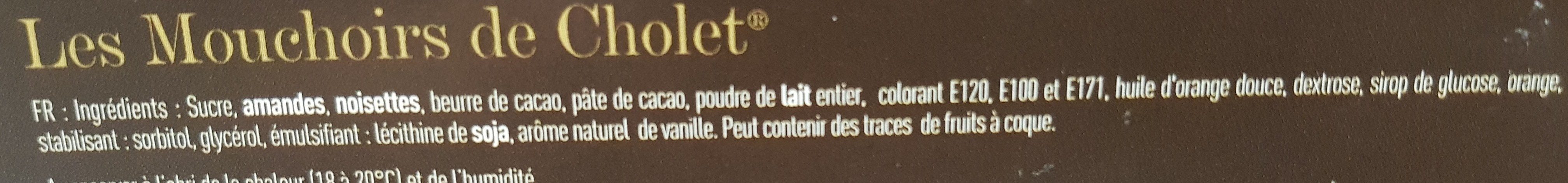 Les mouchoirs de Cholet - Ingredients - fr