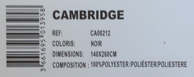 Rideau velour noir à œillets Cambridge - Ingrédients - fr