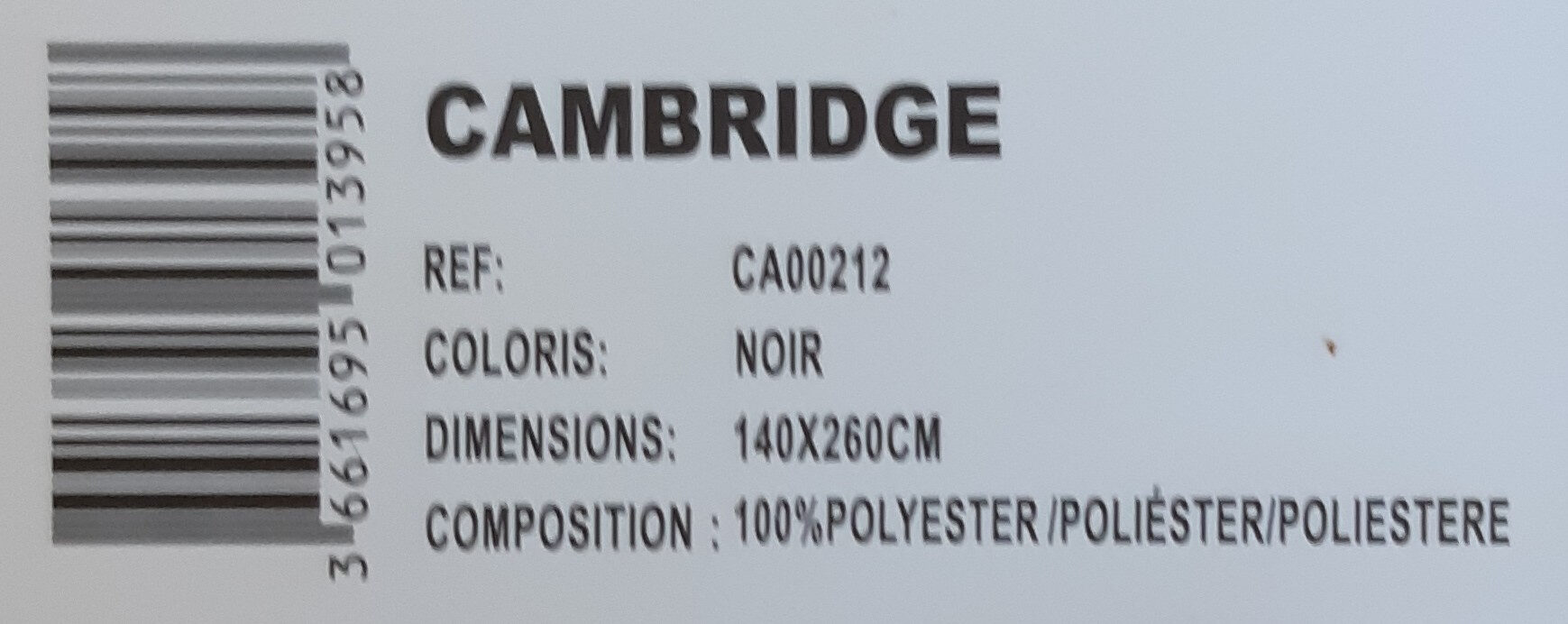 Rideau velour noir à œillets Cambridge - Ingredients - fr