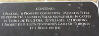 Monopoly Game of Thrones - Ingredients - fr
