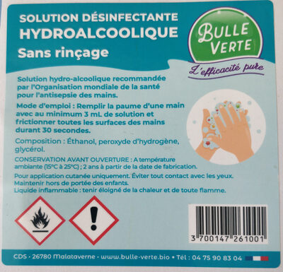 Solution désinfectante hydroalcoolique - Produit - fr