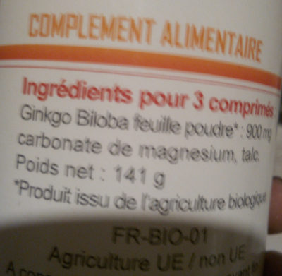Ginkgo biloba bio - Ingredients