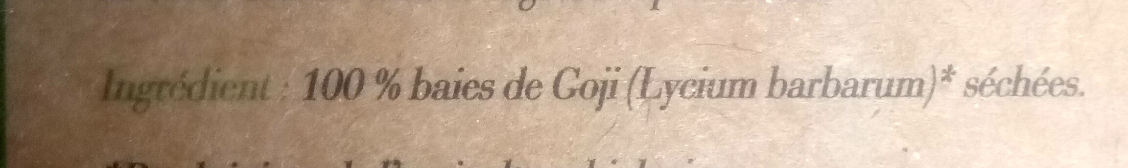 Le goji - Ingredients - fr
