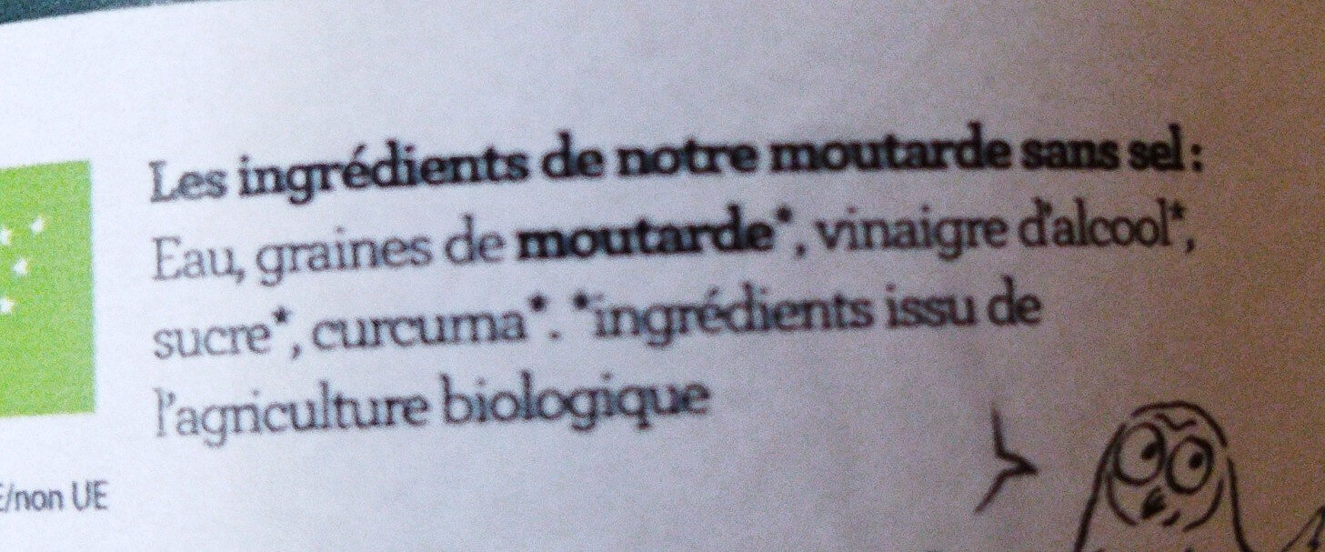 moutarde sans sel - Ingredients - fr