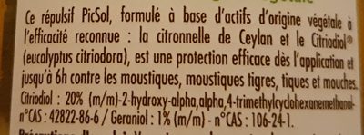 Anti moustique citronnelle - Ingredients