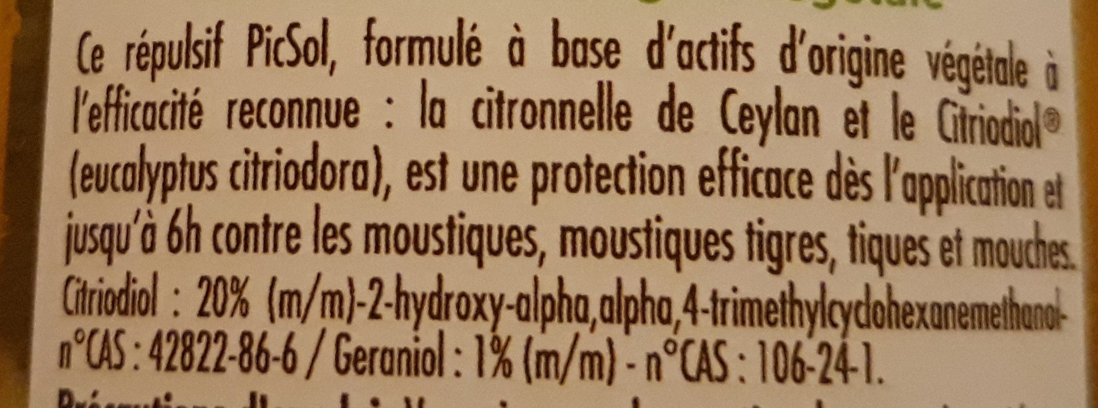 Anti moustique citronnelle - Ingrédients - fr