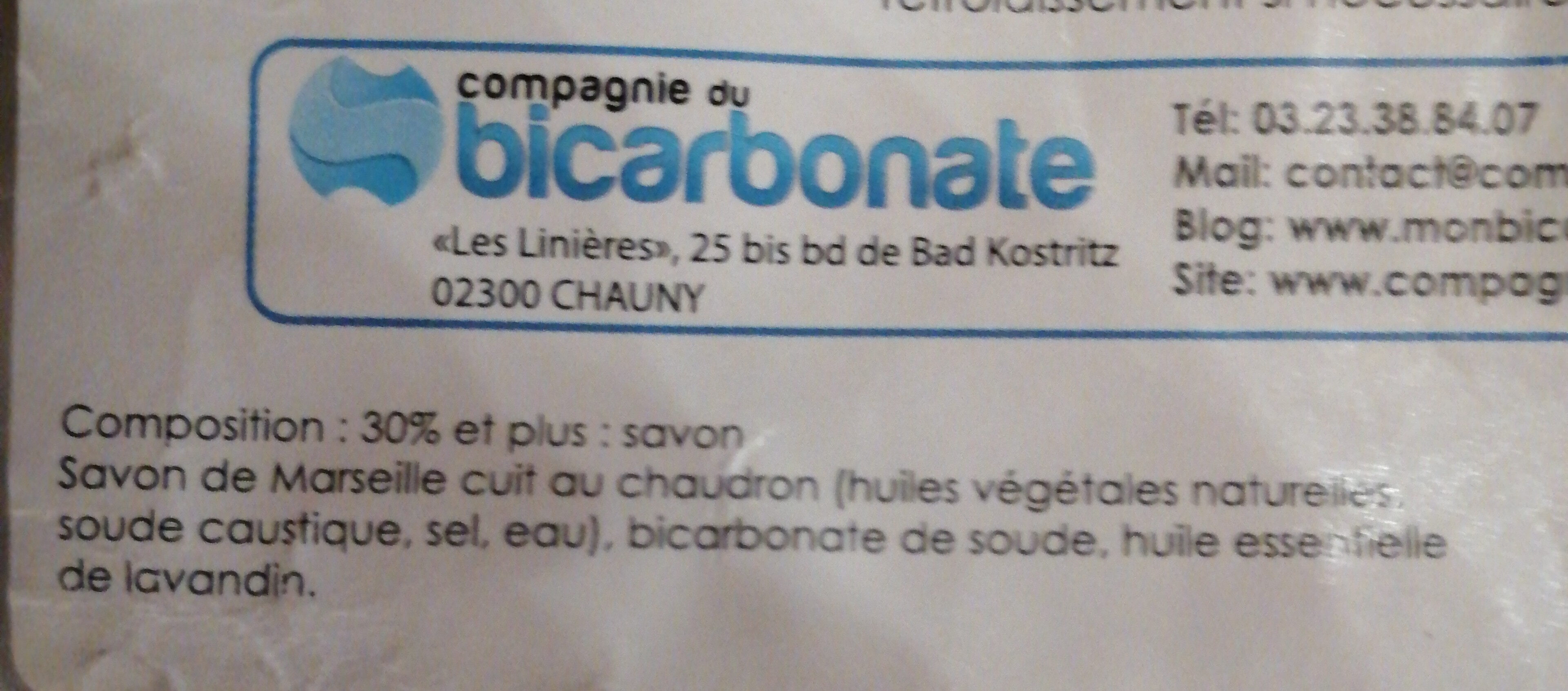 copeaux de savon de Marseille et bicarbonate - Ingredients - fr