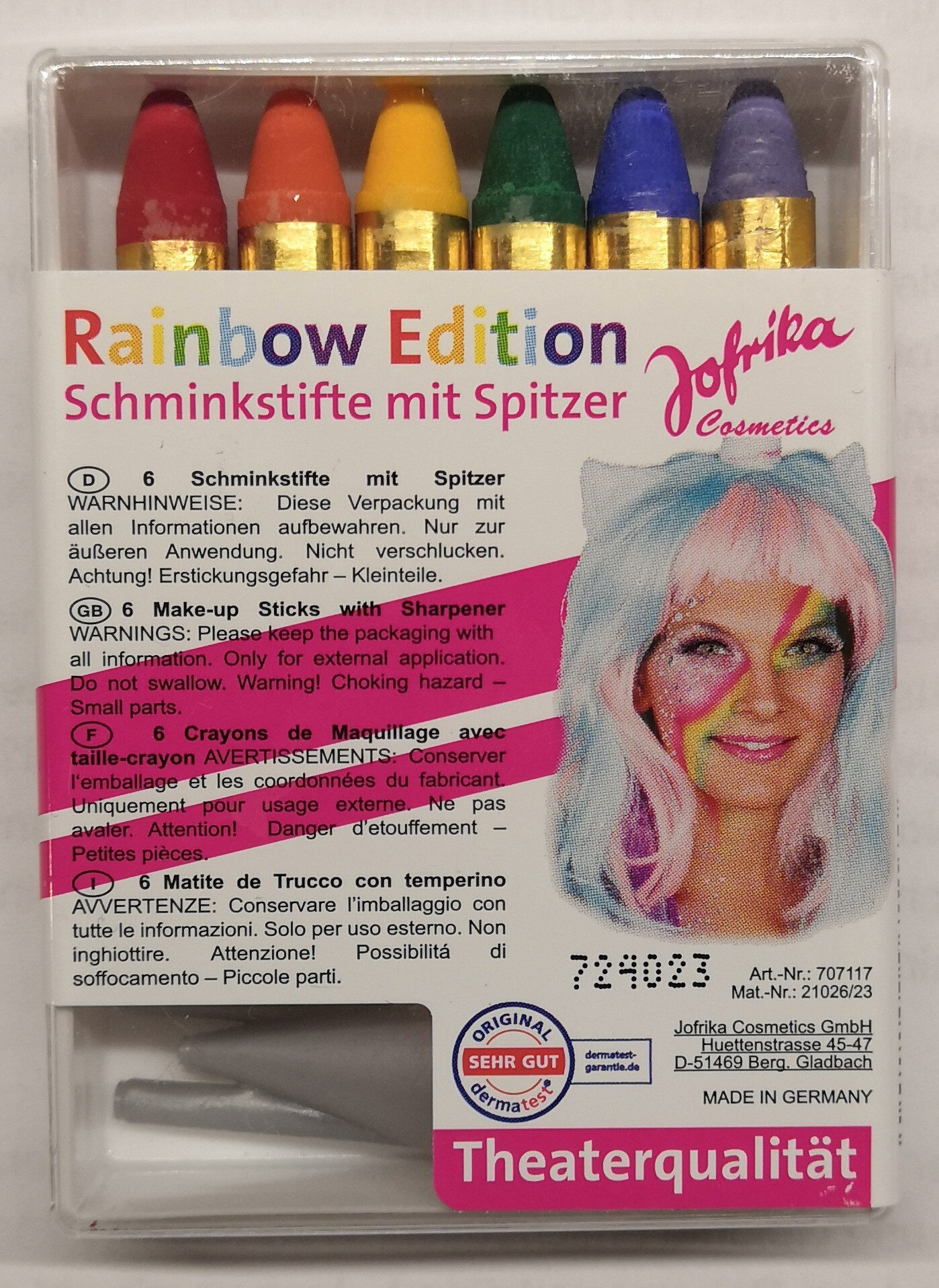 Schminkstifte mit Spitzer, Rainbow Edition - Product - de