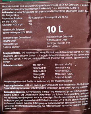 Compo Sana Grünpflanzen- und Palmenerde - Ingredients - de