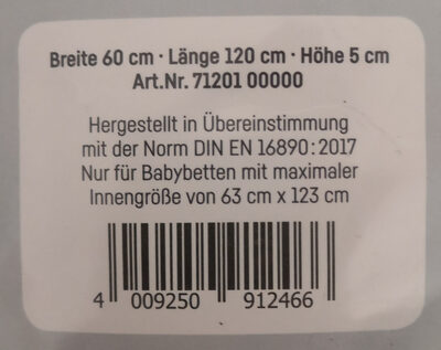 Julius Zöllner Reisebettmatratze Travelsoft Premium Bezug Baby Fresh & Dry - Ingredients