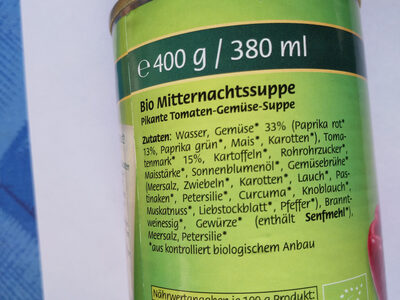 Bio Mitternachtssuppe - Ingredients - de
