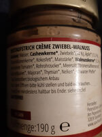 Creme Zwiebel Walnuss - Ingredients - de