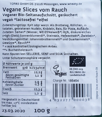 Vegane Slices vom Rauch - Ingredients