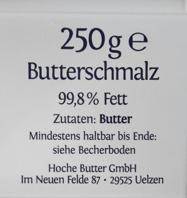 Küchenpracht Butterschmalz - Ingredients