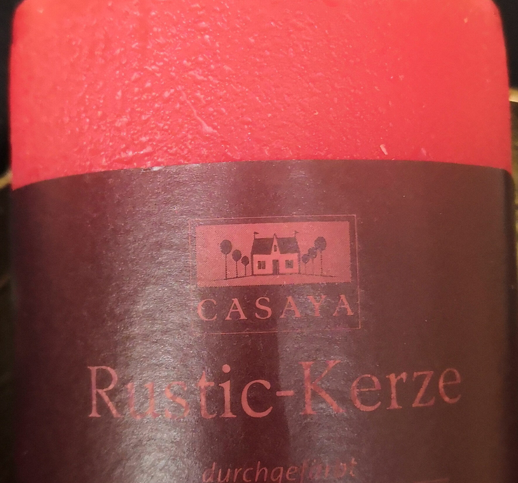 Stumpenkerze Rustic "Raureif" rubin - Product - de