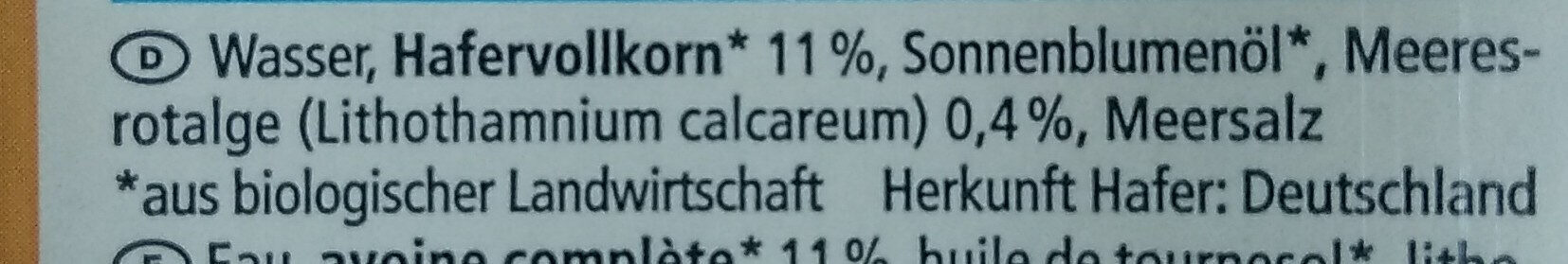 Hafer Drink Calcium - Ingredients - de