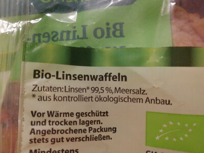 Bio Linsen-Waffeln - Ingredients - de