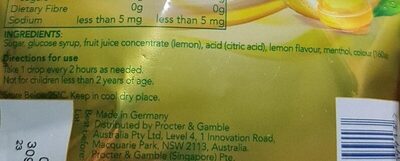 Vicks vapo naturals (lemon) - Ingredients - en