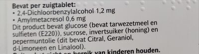 Strepsils lemon and honey - Ingredients - nl