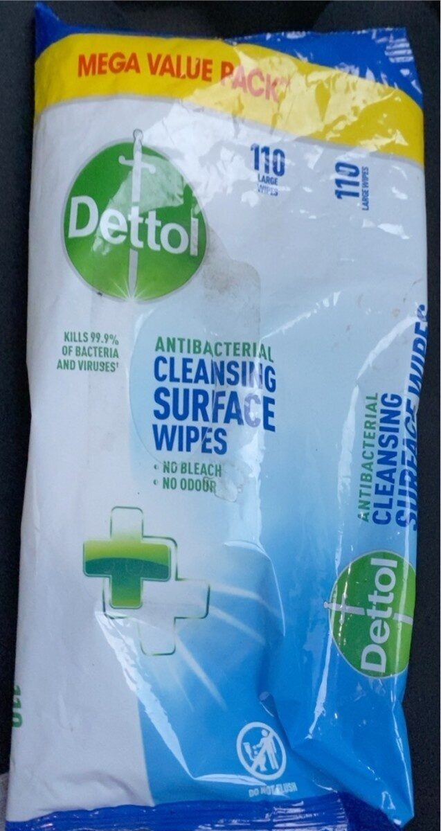 Dettol antibacterial cleansing surface wipes - Produit - en