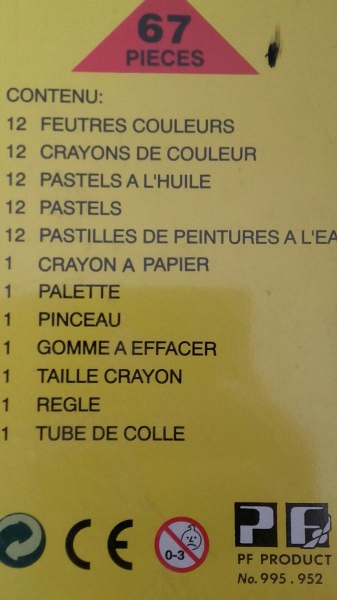 Mallette De 32 Feutres - Crayola - Ingredients - fr