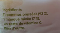 innocent - pomme & Mangue - Ingredients - fr