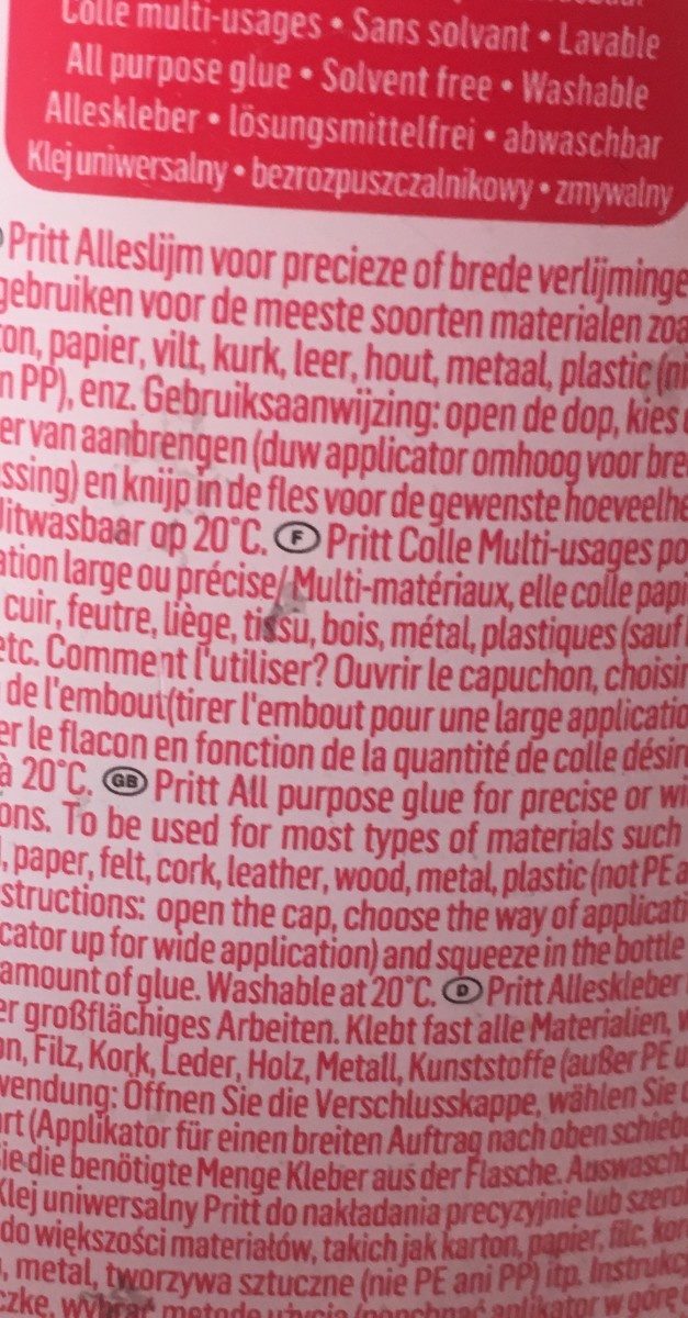 Colle - Ingredients - fr