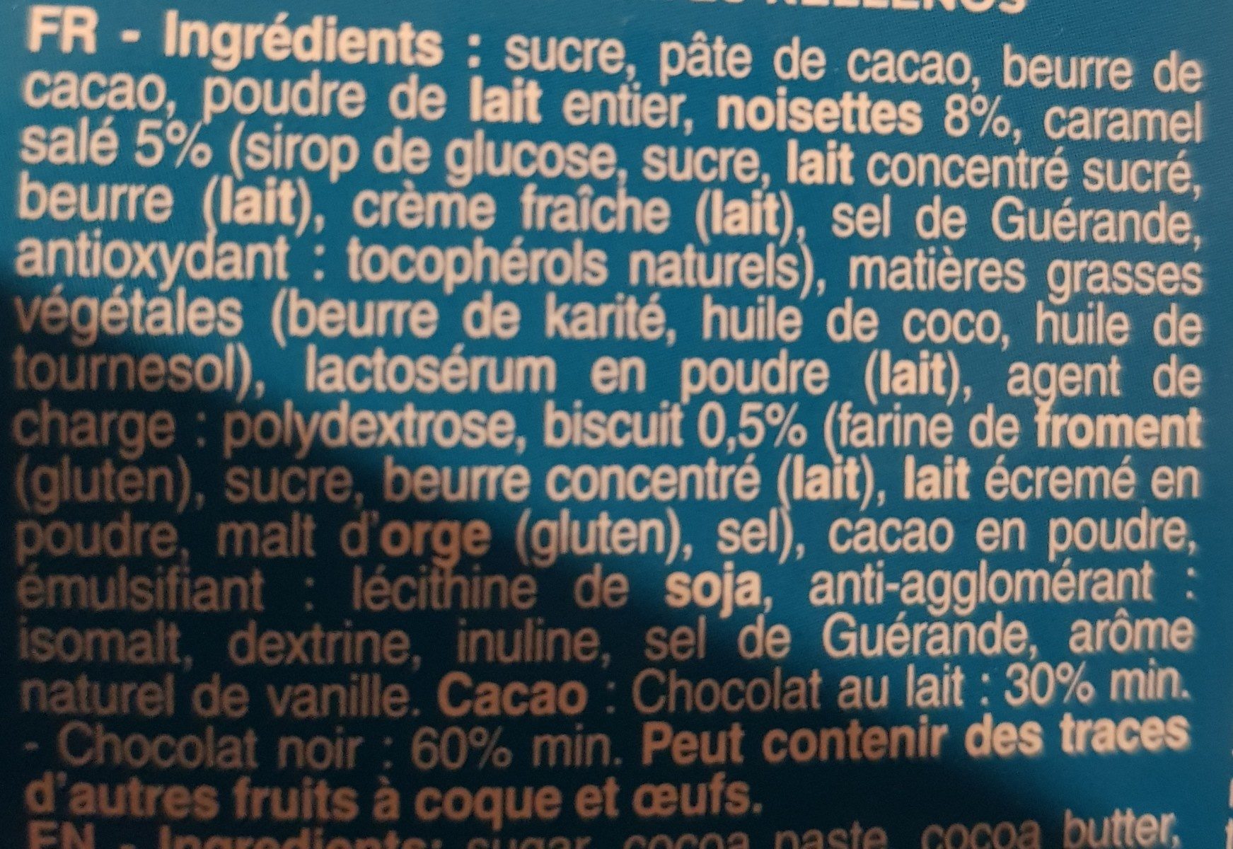 Les chocolats du chat - Ingredients - fr