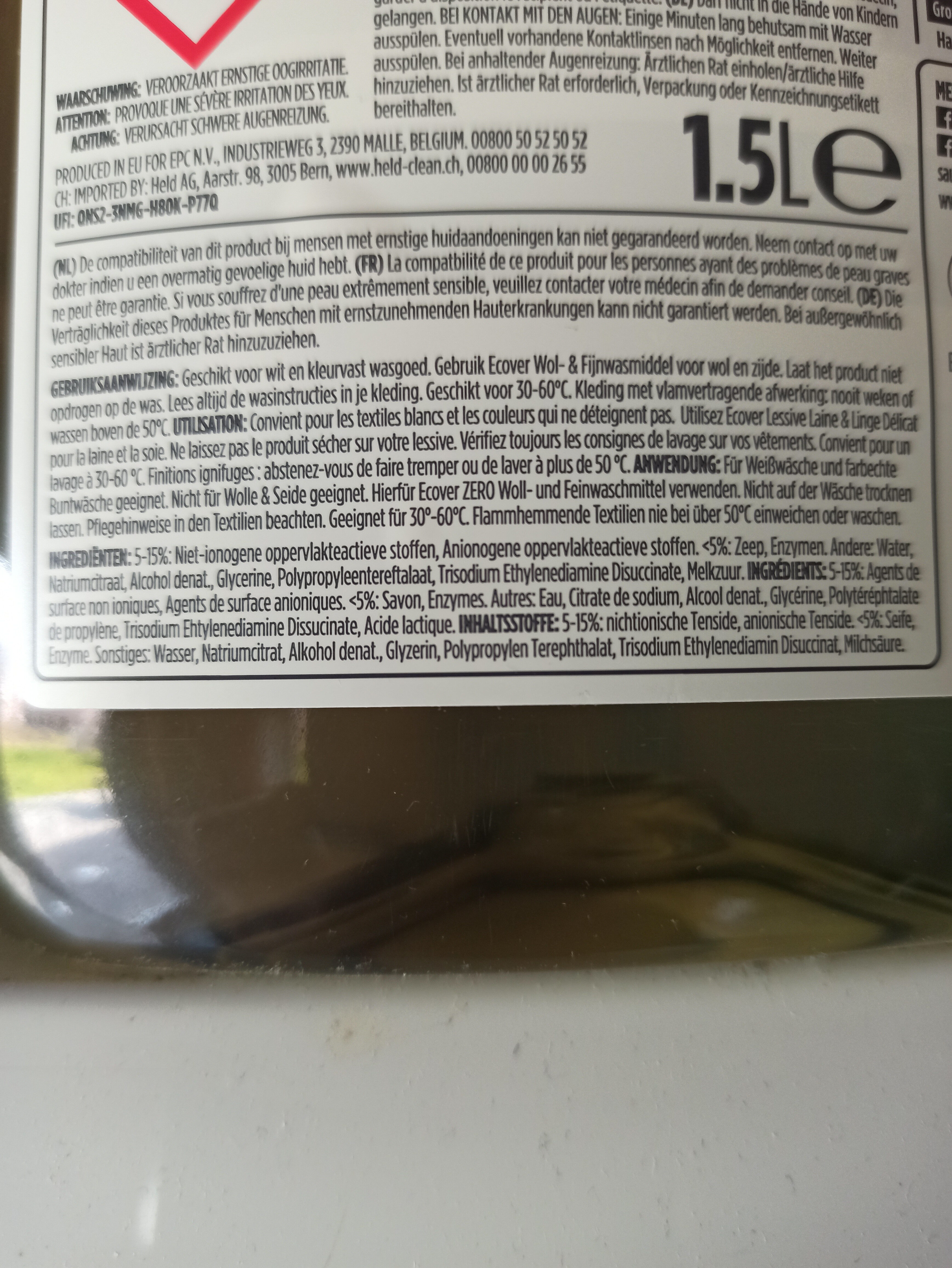 Lessive liquide - Ingredients - fr