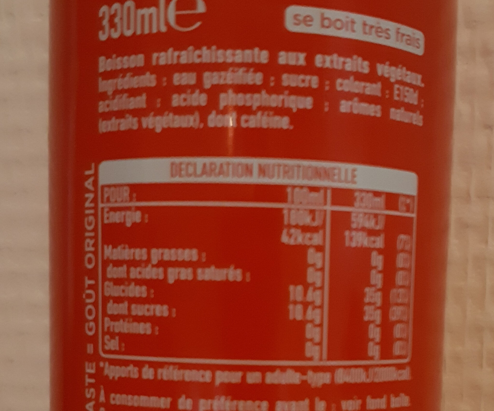 canette Coca-Cola - Ingredients - fr