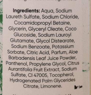 Hautschonende Duschcreme Aloe Vera & Limette - Ingredients - de