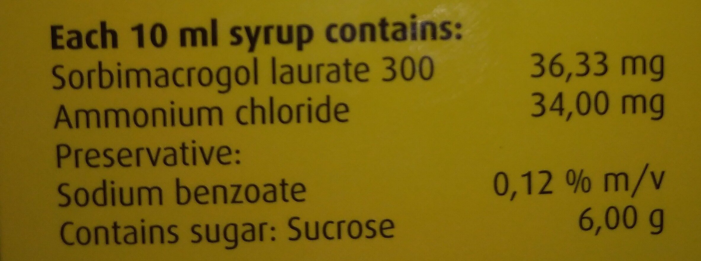 Cough medicine - Ingredients - en