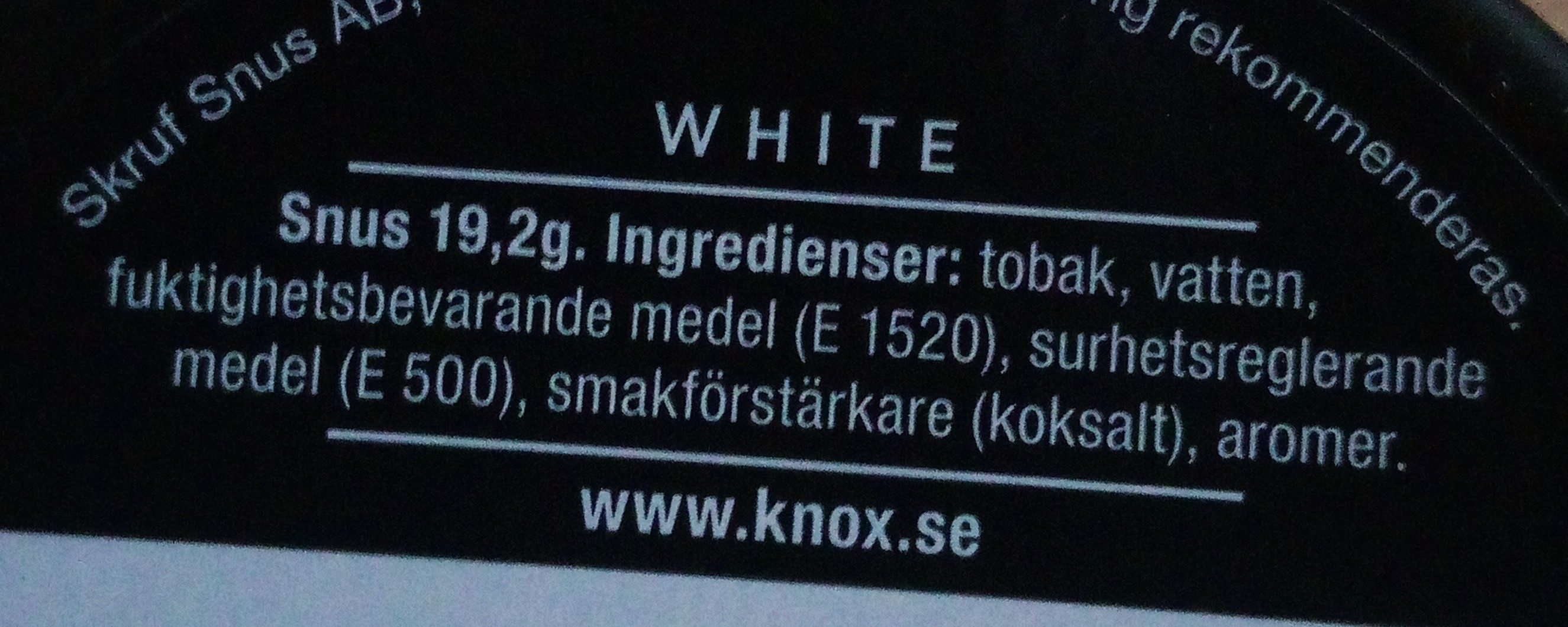 Knox White portion - Ingredients - sv