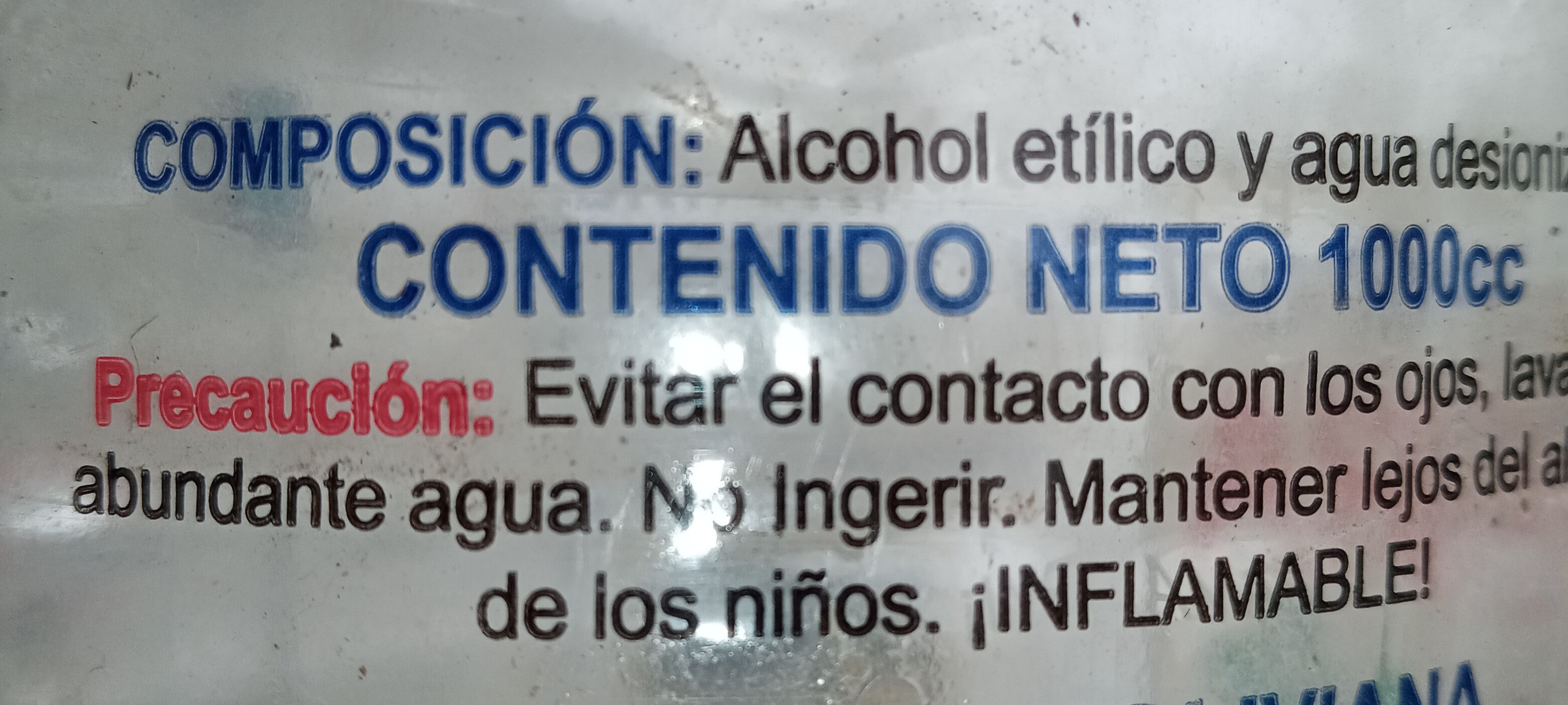 Alcohol 70% v/v - Ingredients - es