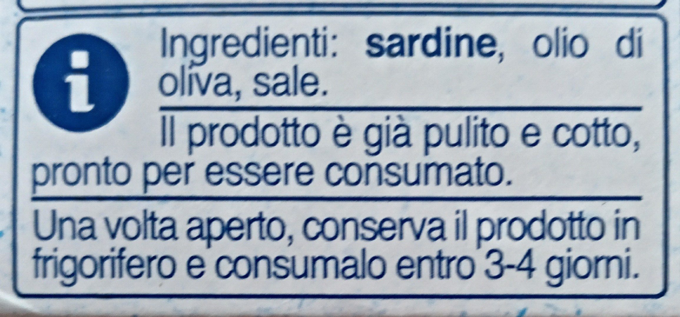 sardine in olio di oliva - Ingredients - fi