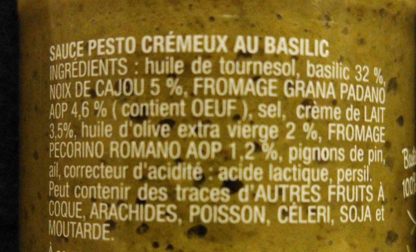 Pesto alla Genovese crémeux - Ingredients - fr
