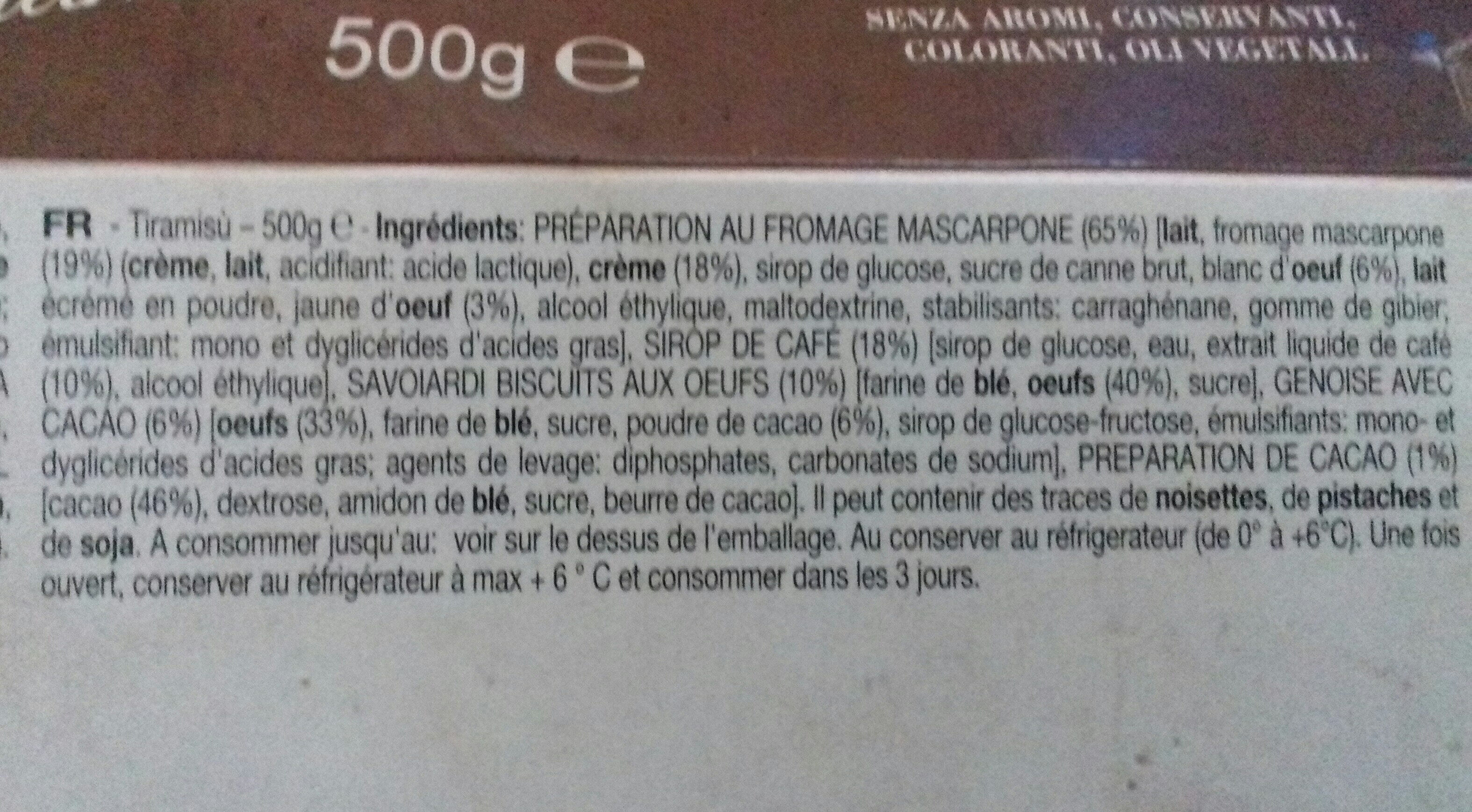 tiramisu - Ingredients - fr