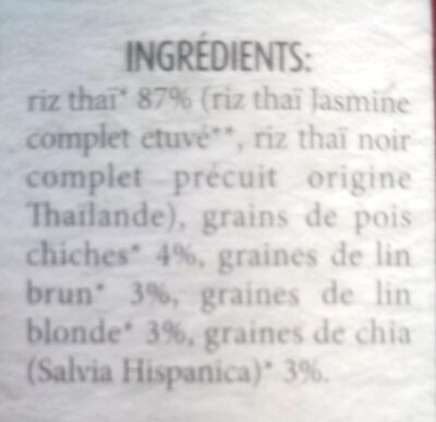 Mélange oméga 3 biologique avec riz Thaï, graines de lin brun et blonde, graines de Chia (salvia hispanica) - 2