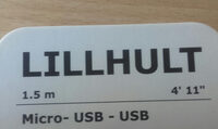 Cable Micro USB - USB LILLHULT 1.5m - Ingredients - fr