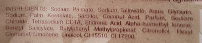 Sabonete Glicerina Hidratante - Ingredients - pt