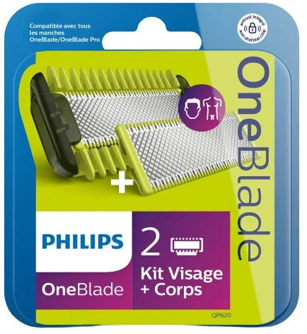 Lames de rasage One blade QP620/50 visage & corps X2 - Product - fr