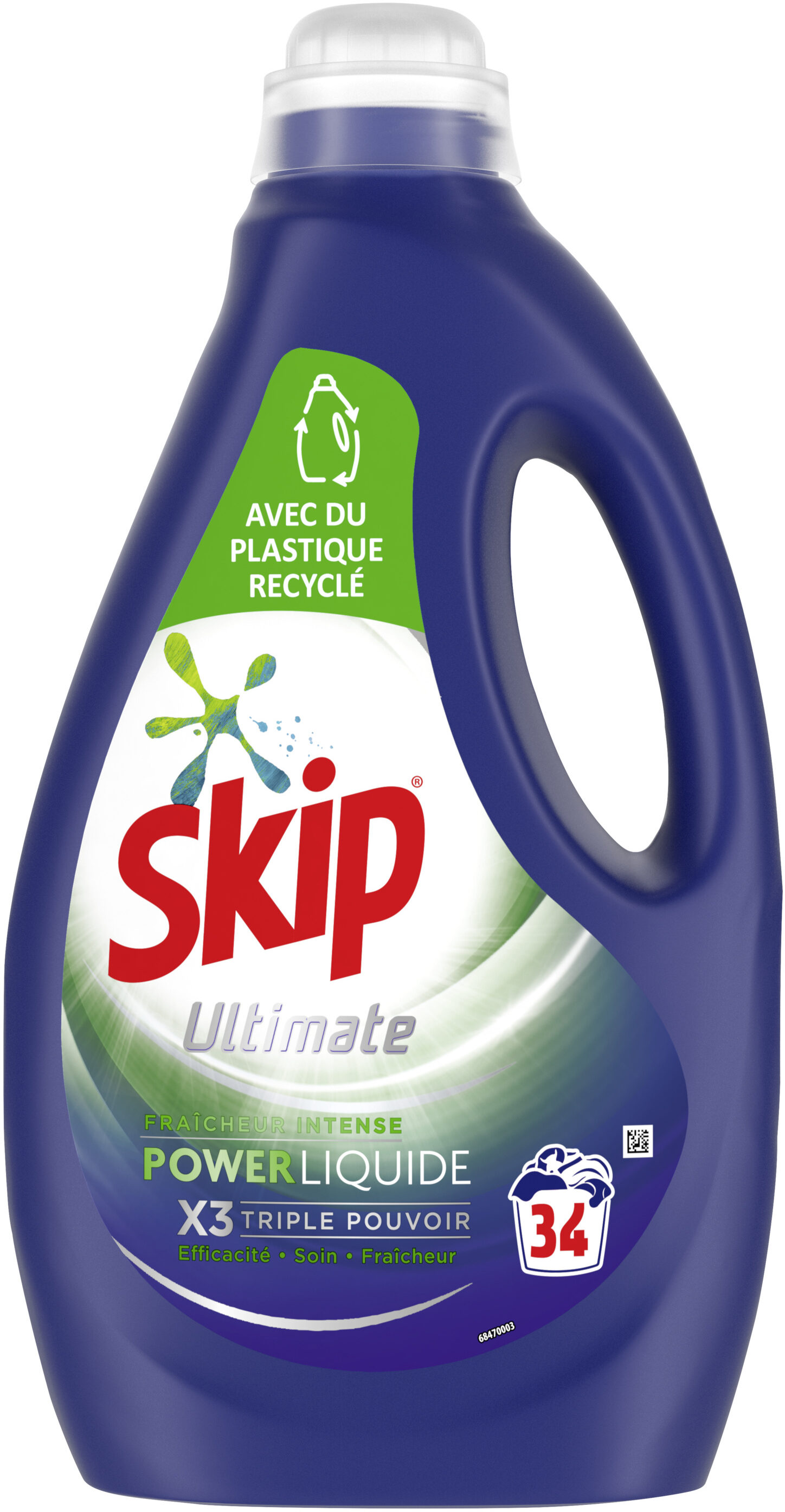Skip Lessive Liquide à Diluer Fraîcheur Intense Lot 3x500ml - 90 Lavages -  1500 ml