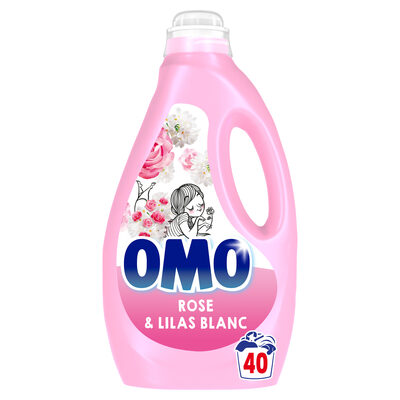 Omo Lessive Liquide Rose & Lilas Blanc 2l 40 Lavages - 16